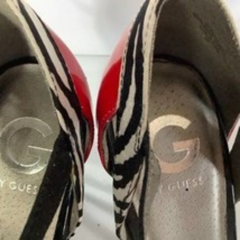 Guess 1.5" Platform 5" Stiletto Heels Open Toe Re… - image 5